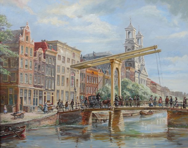 Rokin Oud Amsterdam (olieverf)